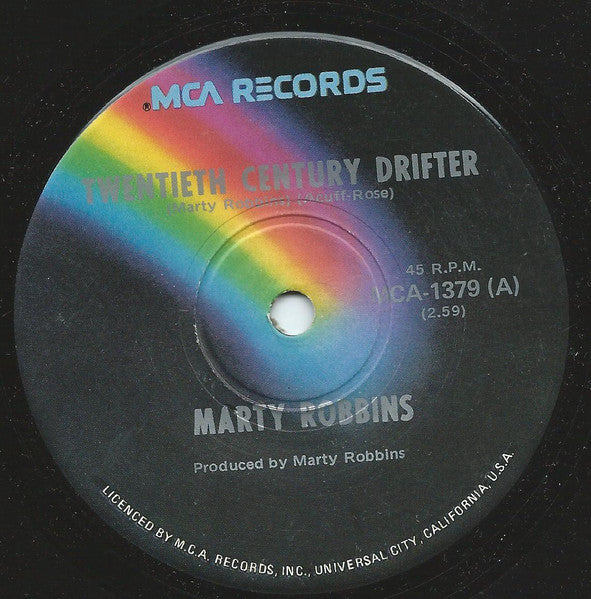 Marty Robbins : Twentieth Century Drifter / I'm Wanting To (7", Sol)