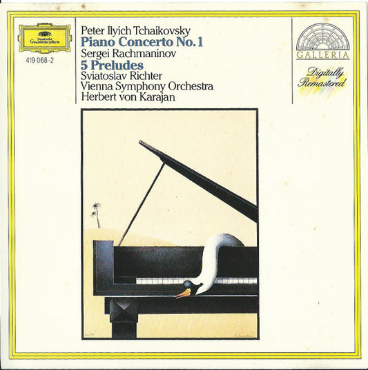 Pyotr Ilyich Tchaikovsky / Sergei Vasilyevich Rachmaninoff - Sviatoslav Richter, Wiener Symphoniker, Herbert von Karajan : Klavierkonzert Nr. 1 / 5 Préludes (CD, RM)