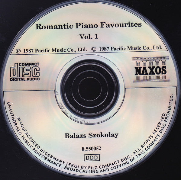 Balázs Szokolay : Romantic Piano Favourites Vol.1 (CD)