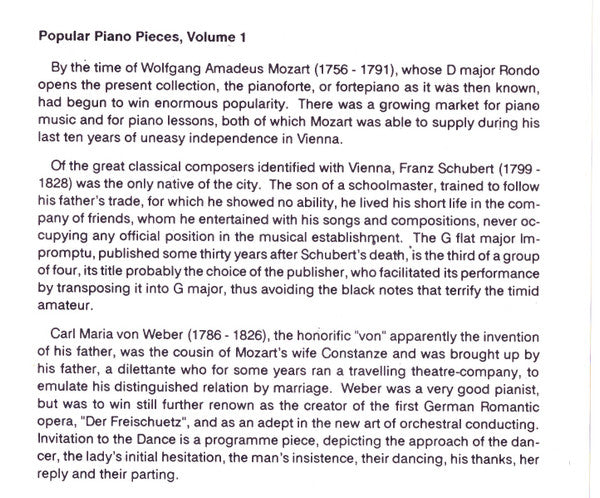 Balázs Szokolay : Romantic Piano Favourites Vol.1 (CD)