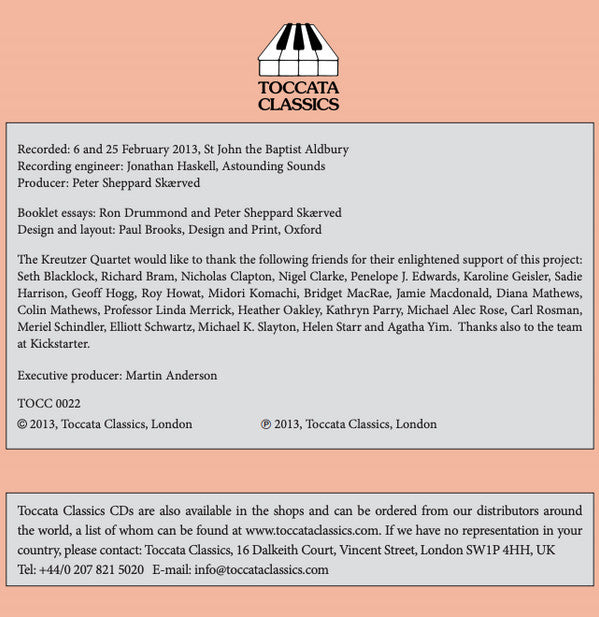 Anton Reicha, The Kreutzer Quartet : Complete String Quartets Volume One (CD)