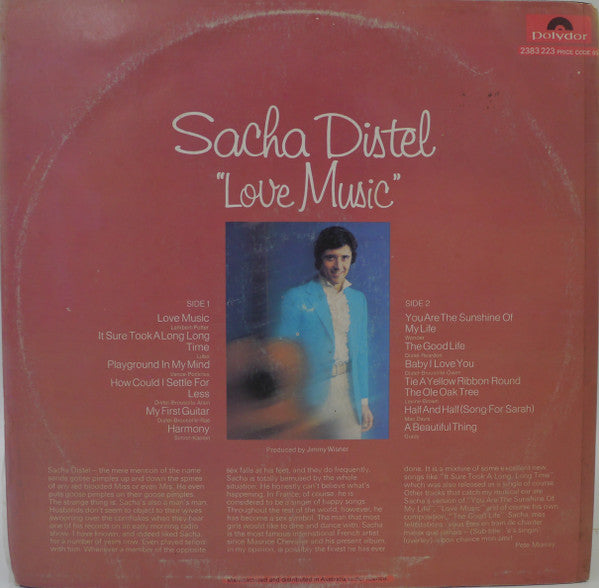 Sacha Distel : Love Music (LP)