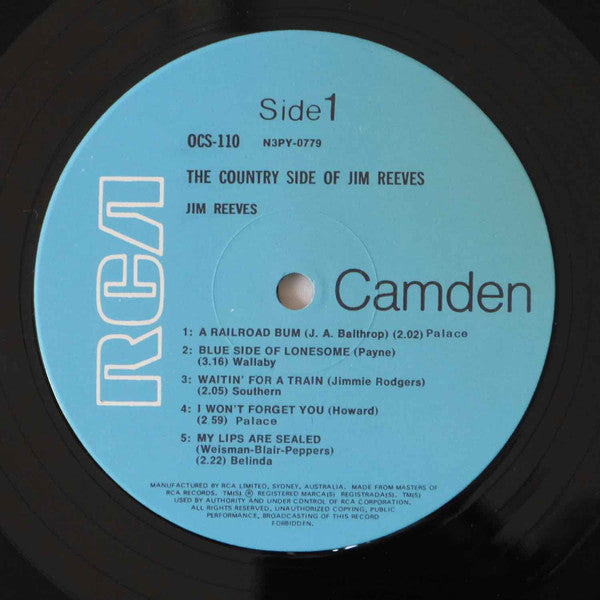 Jim Reeves : The Country Side Of Jim Reeves (LP, Album, RE)