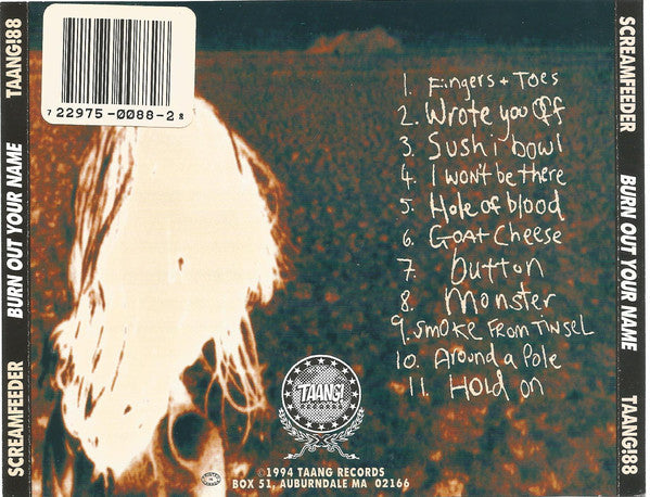 Screamfeeder : Burn Out Your Name (CD, Album, RE)