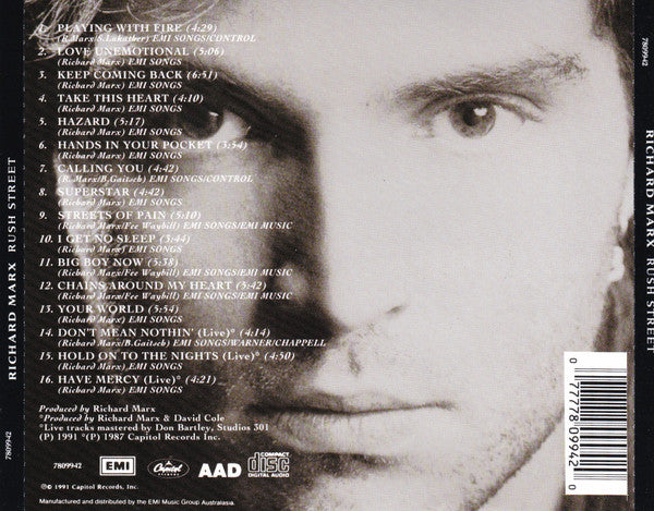 Richard Marx : Rush Street (CD, Album, Ltd)