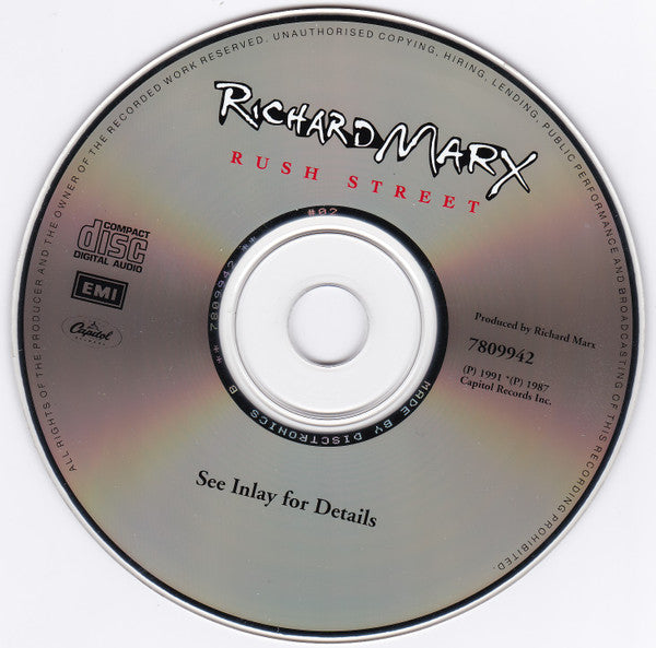 Richard Marx : Rush Street (CD, Album, Ltd)