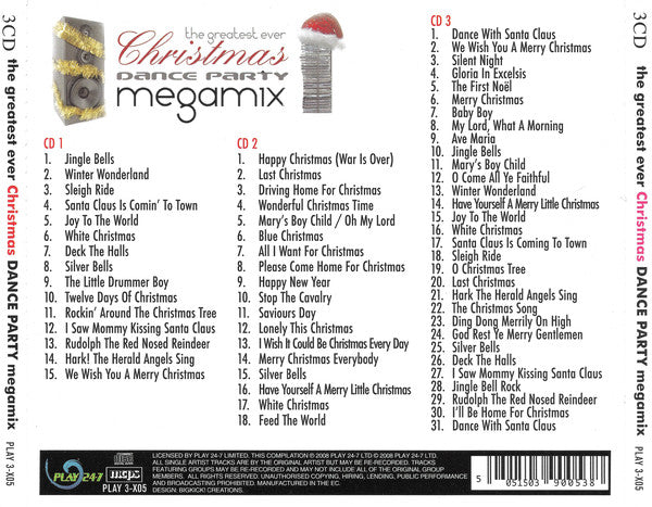 Studio 99 : The Greatest Ever Christmas Dance Party Megamix (3xCD, Mixed)