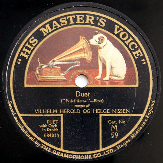 Vilhelm Herold Og Helge Nissen : Duet (Shellac, 12")