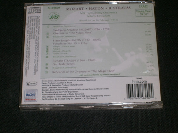 Richard Strauss / Wolfgang Amadeus Mozart / Joseph Haydn - NBC Symphony Orchestra, Arturo Toscanini : Ein Heldenleben /Ouvertüre 'Die Zauberflöte' / Symphonie Nr. 99 (CD, Album, Mono, RM)
