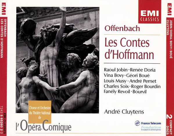 Jacques Offenbach — Chœurs Du Théâtre National De L'Opéra Comique Et Orchestre Du Théâtre National De L'Opéra-Comique - André Cluytens / Raoul Jobin • Renée Doria • Vina Bovy • Geori Boué • Louis Musy • André Pernet • Charles Soix • Fanely Revoil, Bourvil : Les Contes D'Hoffmann (2xCD, Album, Mono, RE, RM)