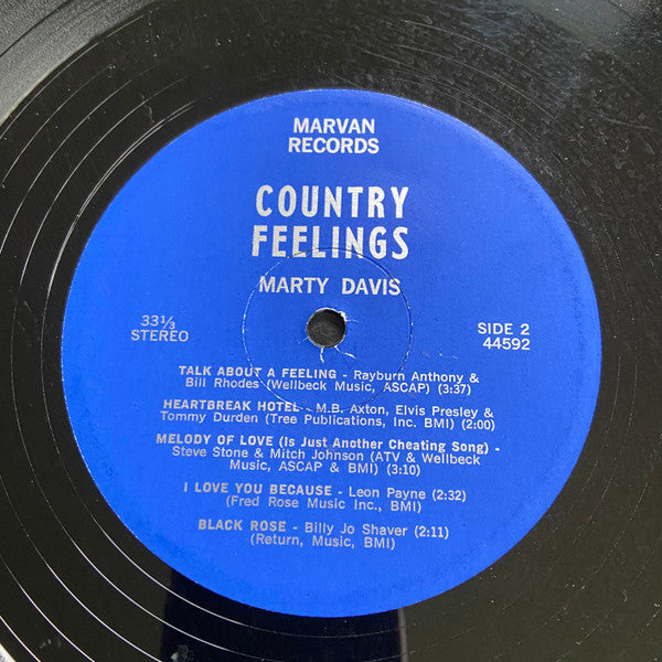 Marty Davis (2) : Country Feelings (LP, Album)