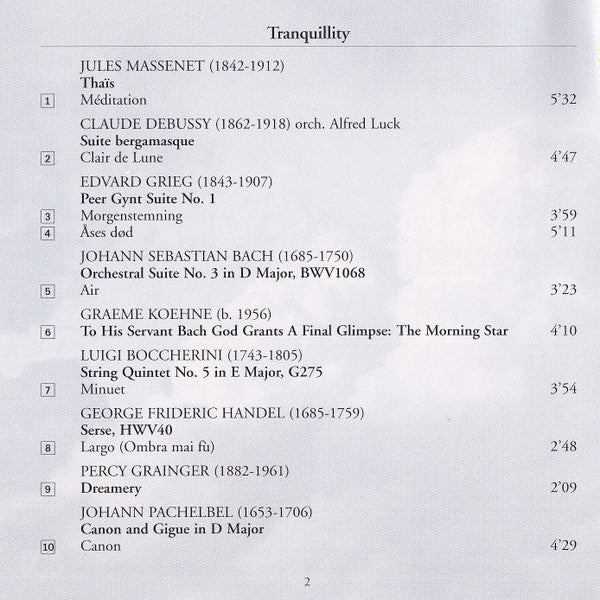 Tasmanian Symphony Orchestra, David Stanhope : Tranquility - The Classical Music Of Calm (CD, Album)