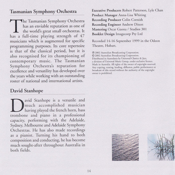 Tasmanian Symphony Orchestra, David Stanhope : Tranquility - The Classical Music Of Calm (CD, Album)