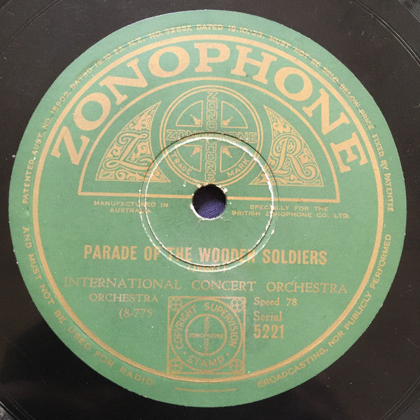International Concert Orchestra : Lazy Pete / Parade Of The Wooden Soldiers (Shellac, 10")