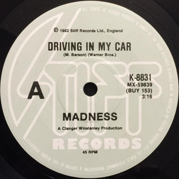 Madness : Driving In My Car (7", Single)