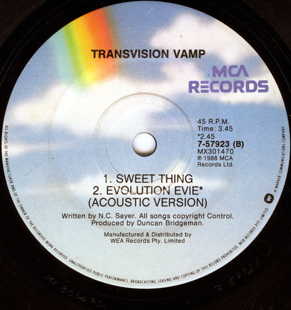 Transvision Vamp : I Want Your Love (7", Single)