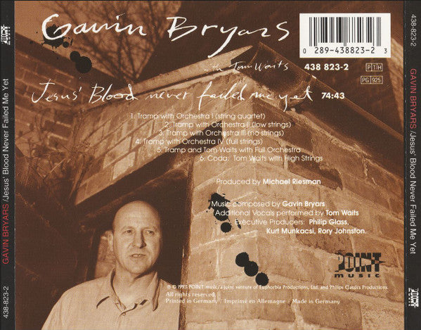 Gavin Bryars With Tom Waits : Jesus' Blood Never Failed Me Yet (CD, Album, RE)