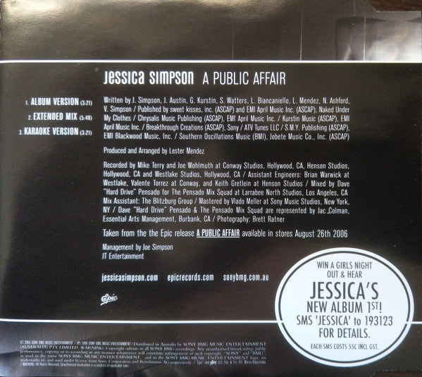 Jessica Simpson : A Public Affair (CD, Single)