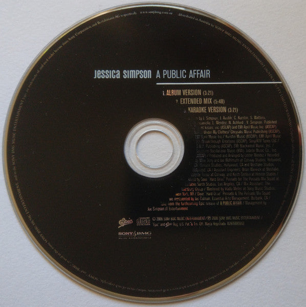 Jessica Simpson : A Public Affair (CD, Single)