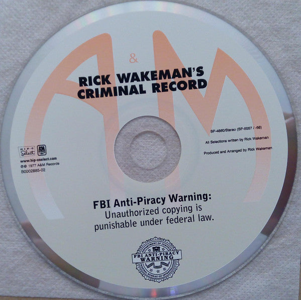 Rick Wakeman : Rick Wakeman's Criminal Record (CD, Album, Ltd, Num, RE, RM)