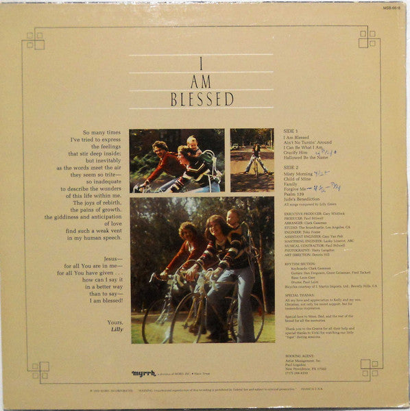 Lilly Green : I Am Blessed (LP, Album)