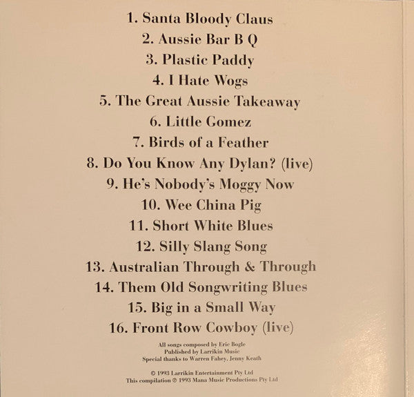 Eric Bogle : Just The Funny Stuff (CD)