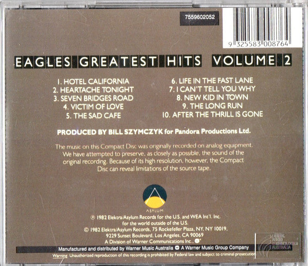 Eagles : Eagles Greatest Hits Volume 2 (CD, Comp, RE, RM)