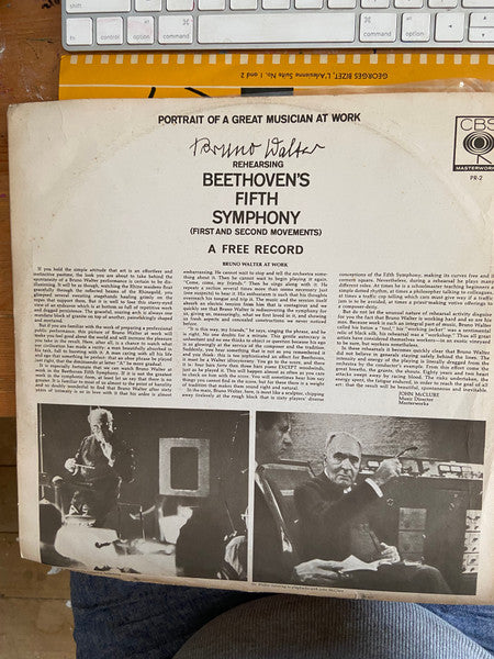 Bruno Walter, Beethoven* : Bruno Walter Rehearsing Beethoven's Fifth Symphony (First and Second Movements) (LP, Album, Mono)