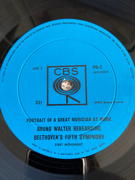 Bruno Walter, Beethoven* : Bruno Walter Rehearsing Beethoven's Fifth Symphony (First and Second Movements) (LP, Album, Mono)