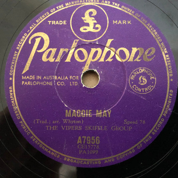The Vipers Skiffle Group : The Cumberland Gap / Maggie May (Shellac, 10")