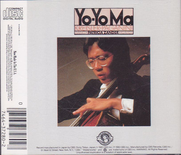 Yo-Yo Ma, Patricia Zander : Yo-Yo Ma Plays Paganini, Kreisler, Dvorak (CD, Album, RE)