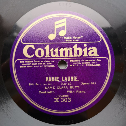 Clara Butt : Annie Laurie/ Ye Banks And Braes O”Bonnie Doon (Shellac, 10", 80 RPM)