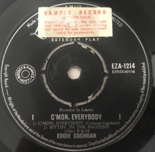 Eddie Cochran : C'mon Everybody (7", EP)