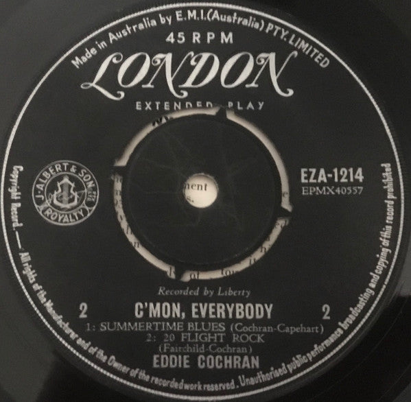 Eddie Cochran : C'mon Everybody (7", EP)