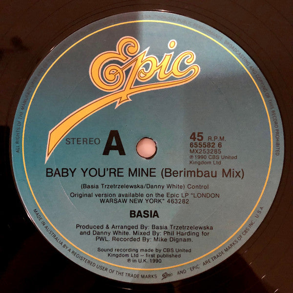 Basia : Baby You're Mine (Berimbau Mix) (12", Maxi)