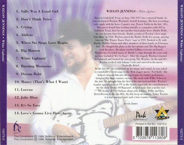 Waylon Jennings : White Lightnin' (CD, Comp)