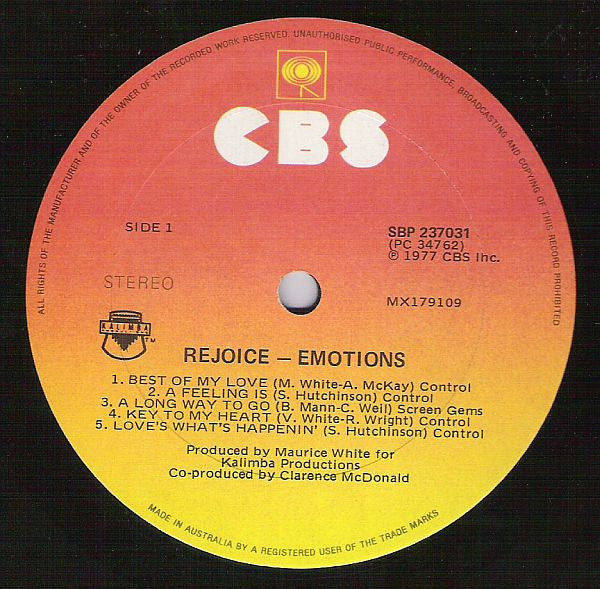 Emotions* : Rejoice (LP, Album)