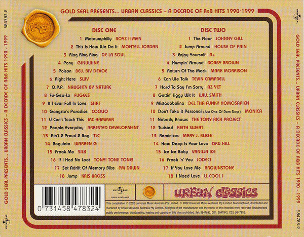 Various : Gold Seal Presents... Urban Classics - A Decade Of R&B Hits 1990-1999 (2xCD, Comp)