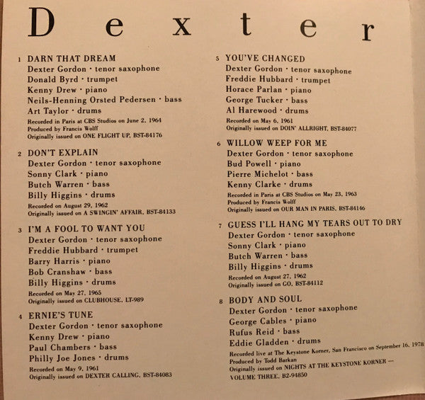 Dexter Gordon : Ballads (CD, Comp, RE)