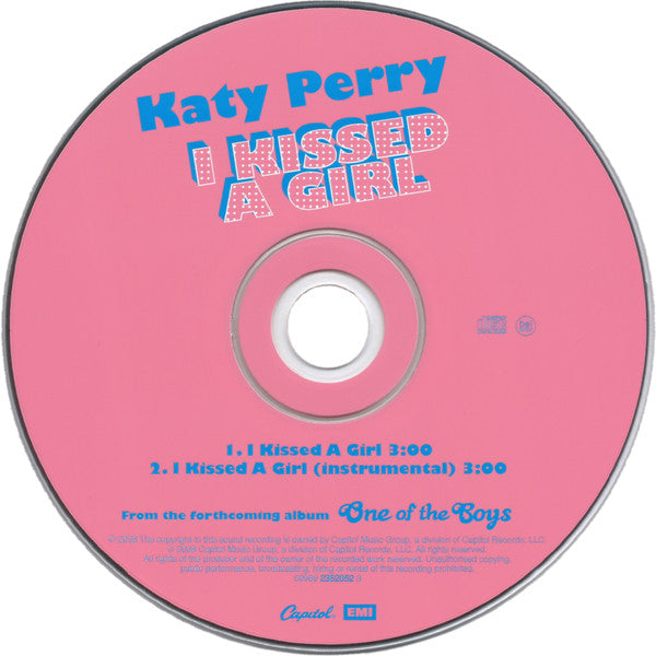 Katy Perry : I Kissed A Girl (CD, Single, J-c)