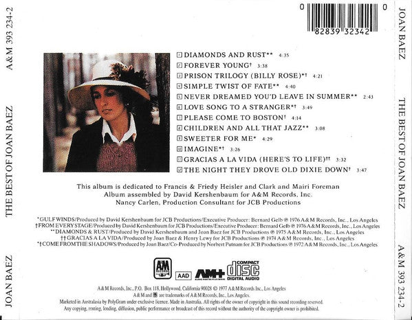 Joan C. Baez* : The Best Of Joan C. Baez (CD, Comp, RE)