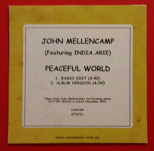John Cougar Mellencamp : Peaceful World (CD, Promo)