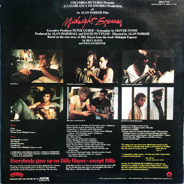 Giorgio Moroder : Midnight Express (Music From The Original Motion Picture Soundtrack) (LP, Album, RE, RP)