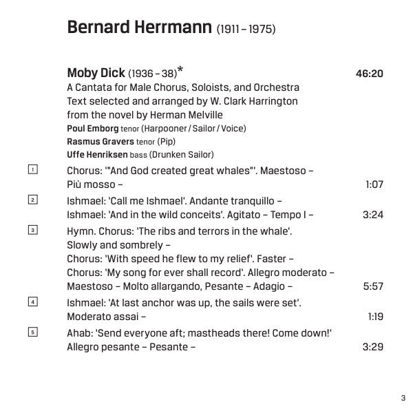 Bernard Herrmann, Richard Edgar-Wilson, David Wilson-Johnson, Danish National Choir*, Danish National Symphony Orchestra*, Michael Schønwandt : Moby Dick, Sinfonietta (SACD, Hybrid, Multichannel)