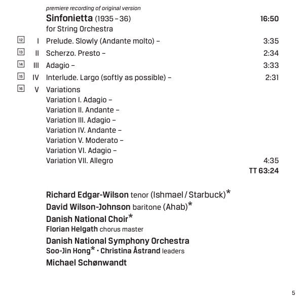 Bernard Herrmann, Richard Edgar-Wilson, David Wilson-Johnson, Danish National Choir*, Danish National Symphony Orchestra*, Michael Schønwandt : Moby Dick, Sinfonietta (SACD, Hybrid, Multichannel)