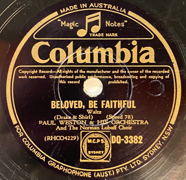 Paul Weston and his Orchestra : Nevertheless (I'm In Love With You) / Beloved, Be Faithful (Shellac, 10")