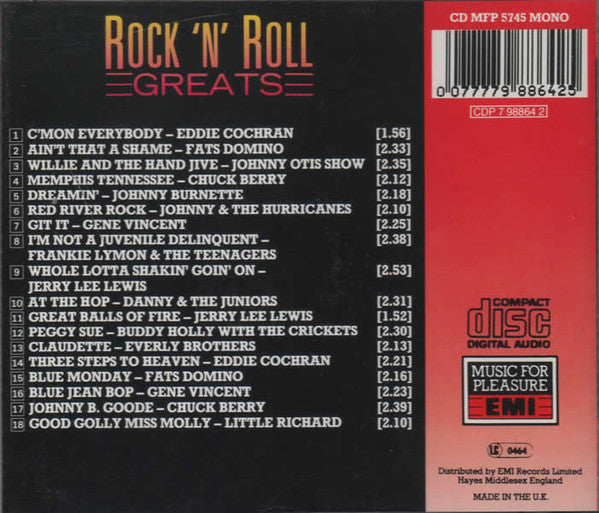 Various : Rock 'N' Roll Greats Volume Two (CD, Comp, Mono)