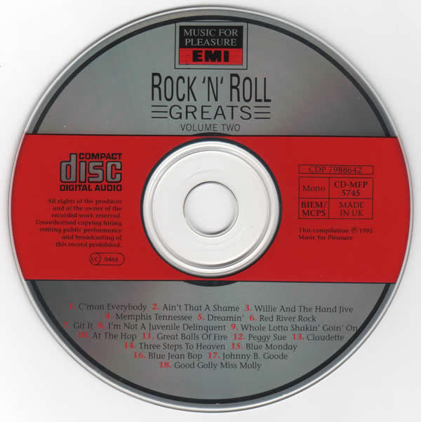 Various : Rock 'N' Roll Greats Volume Two (CD, Comp, Mono)
