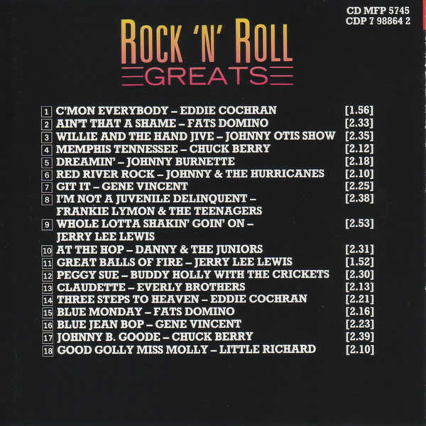 Various : Rock 'N' Roll Greats Volume Two (CD, Comp, Mono)