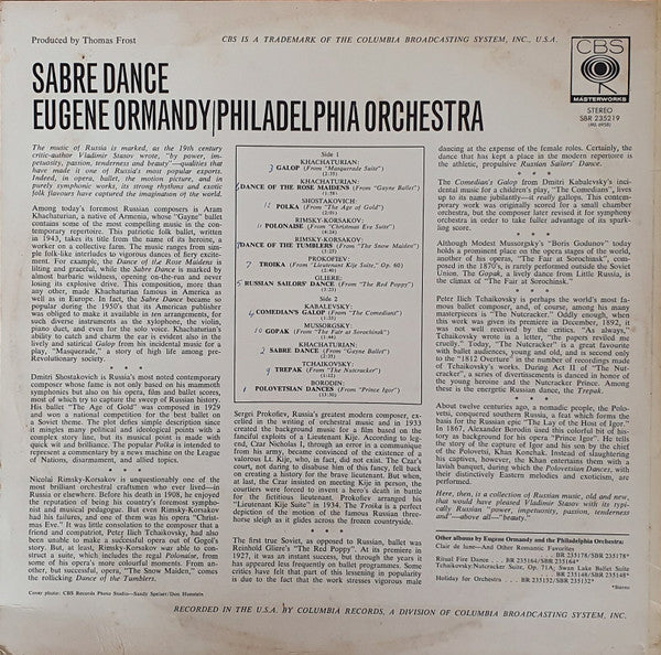 Eugene Ormandy, Philadelphia Orchestra* : Sabre Dance (LP, Album)